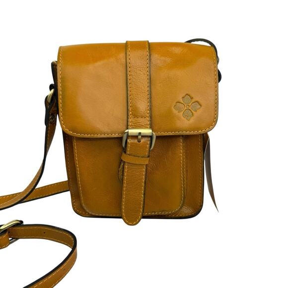 NWT PATRICIA NASH Cascina Crossbody  Leather Adjustable Goldenrod Distressed Bag - Picture 1 of 16